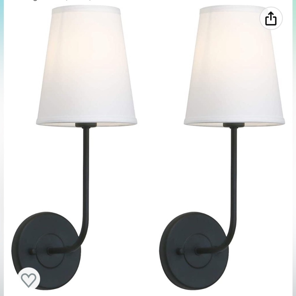 Wall Sconces with white fabric shade